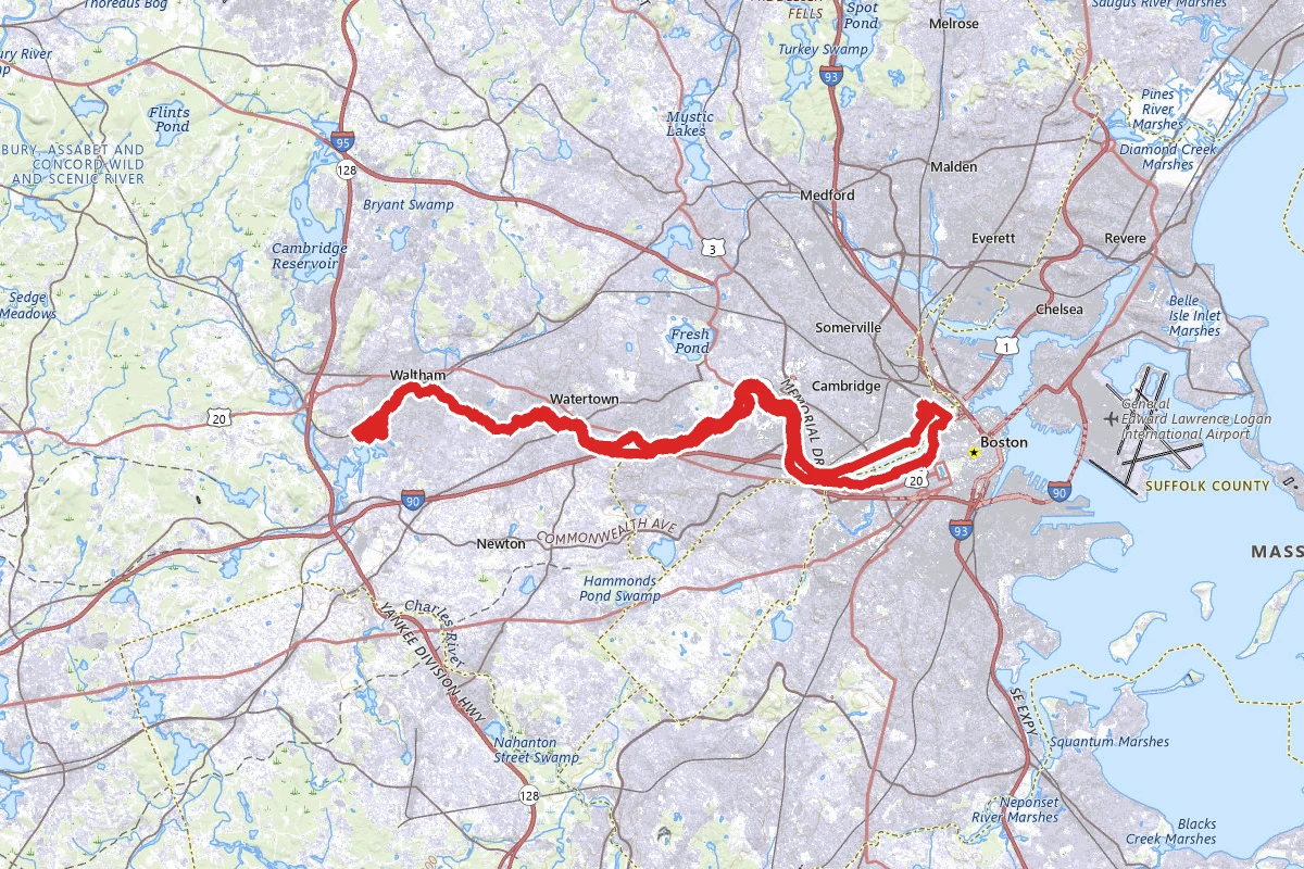 Charles River Reservation Full Bike Loop