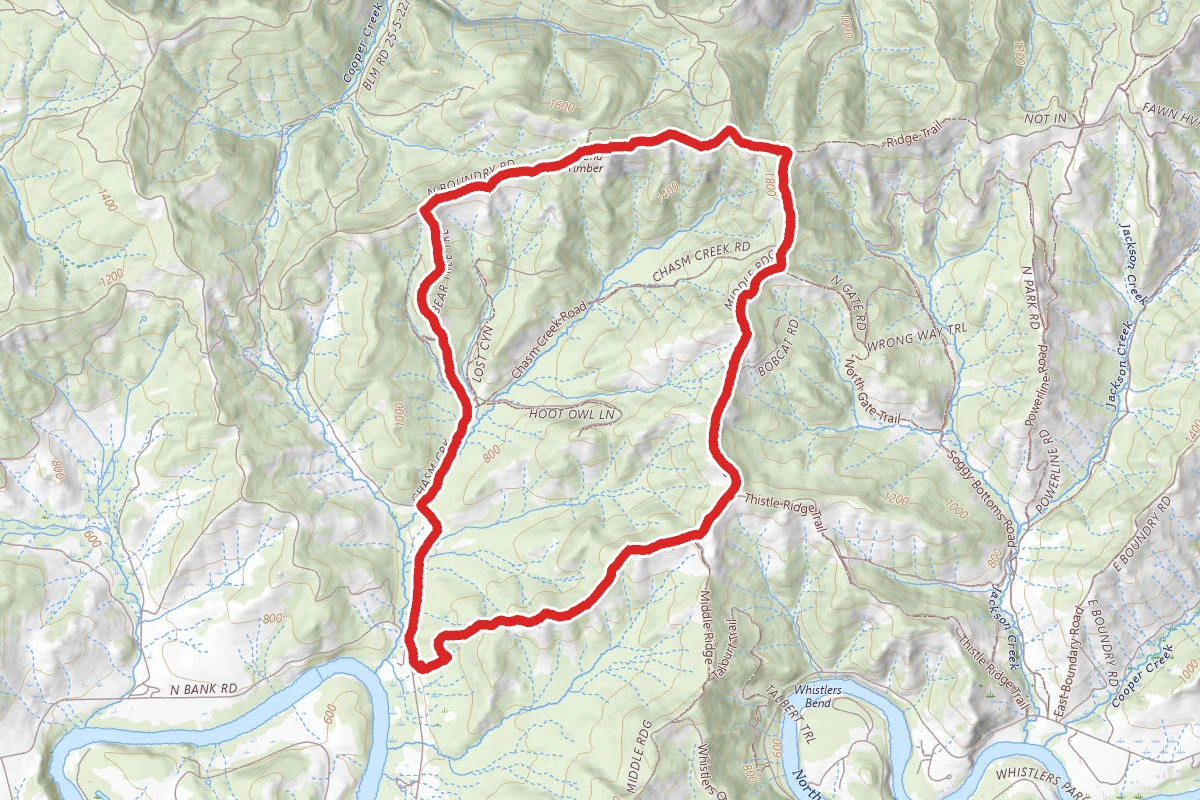 Blackmail Ridge, Middle Ridge, and North Boundary Road Loop