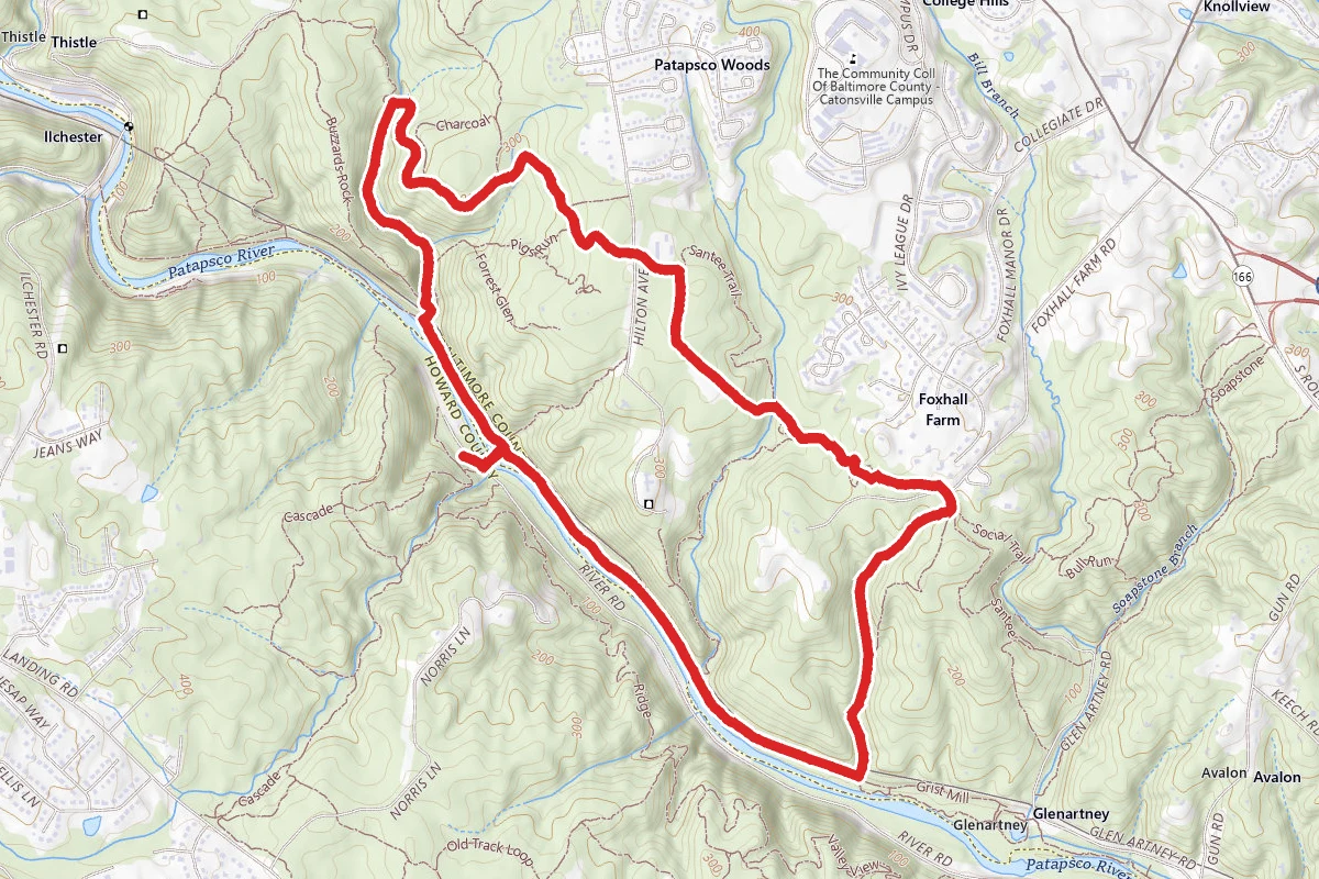 Grist Mill, Vineyard, Santee Branch, Sawmill Branch Loop