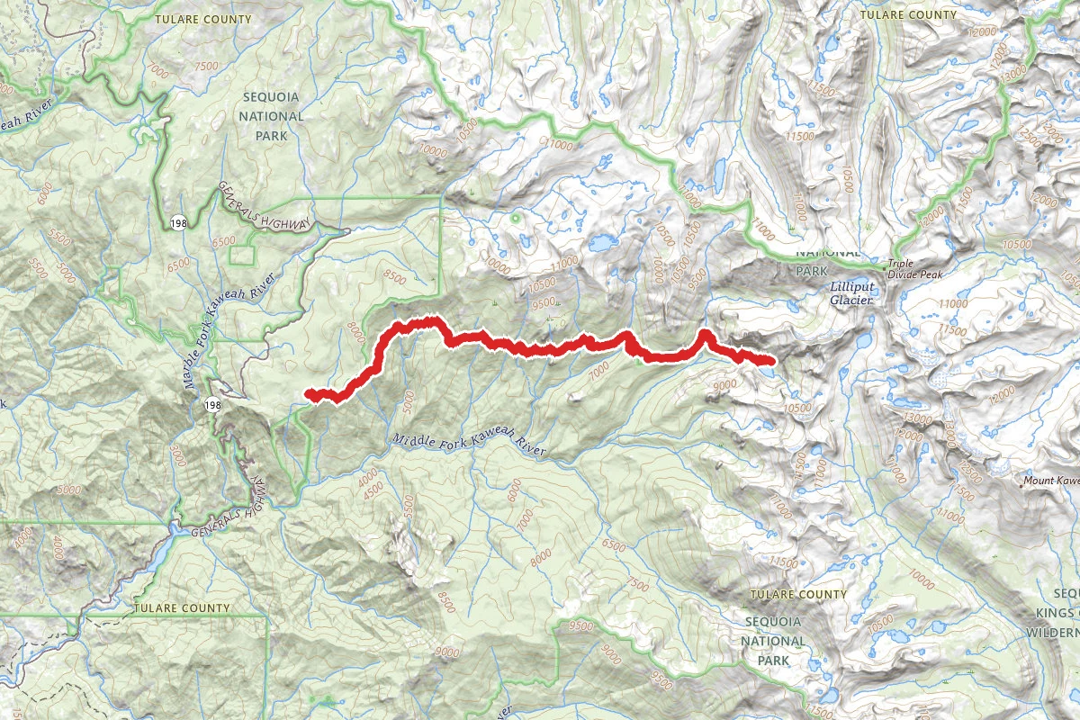 High Sierra Trail to Hamilton Lakes