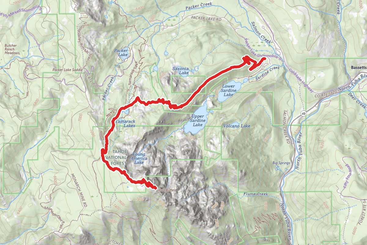 Sardine Lakes to Sierra Buttes Lookout