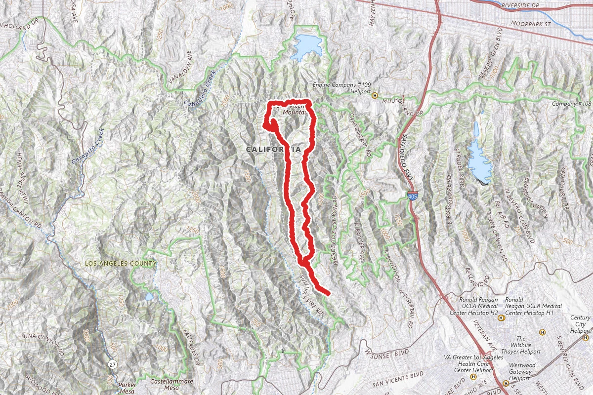 Sullivan Canyon and Mandeville Canyon Loop