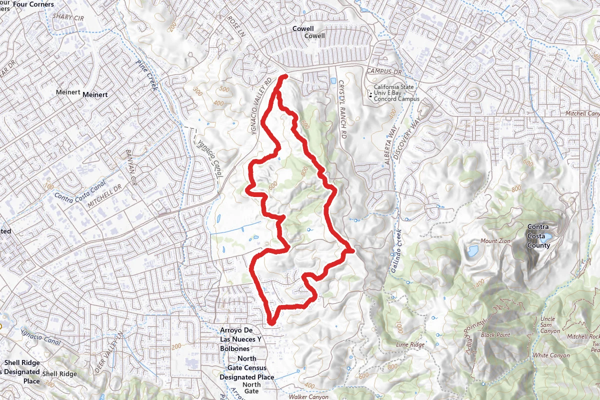 Paraiso Trail to Ohlone Trail Loop