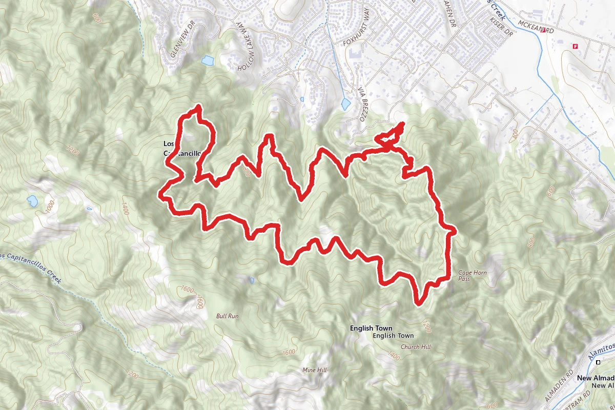 New Almaden, Randol, Santa Isabel and Hacienda Trail Loop
