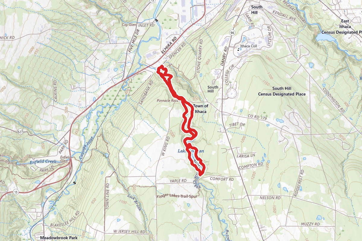 Lake Treman Loop via Gorge, Bear, and Rim Trail