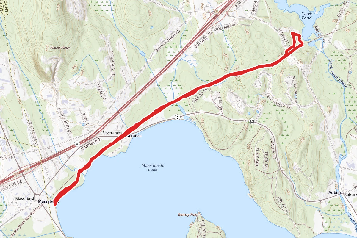 Rockingham Recreational Rail Trail to Clark Pond