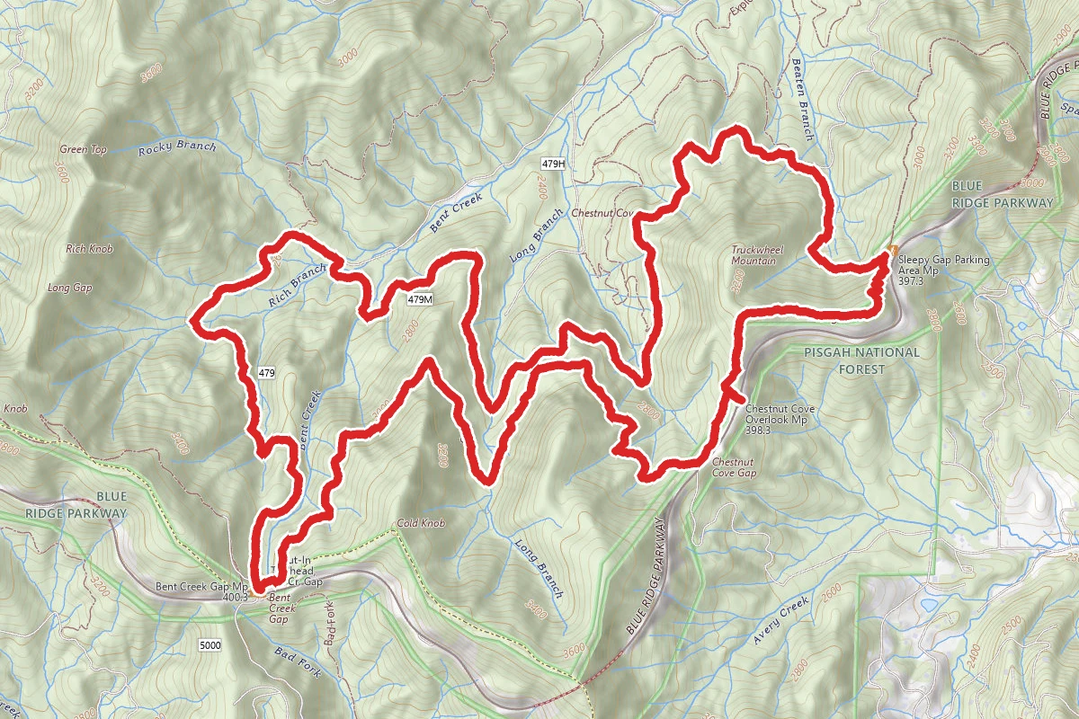 Shut In, Bent Creek Gap Road, South Ridge Road, Sleepy Gap Trail
