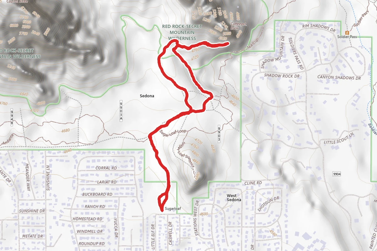 Teacup Trail to Coffeepot Rock