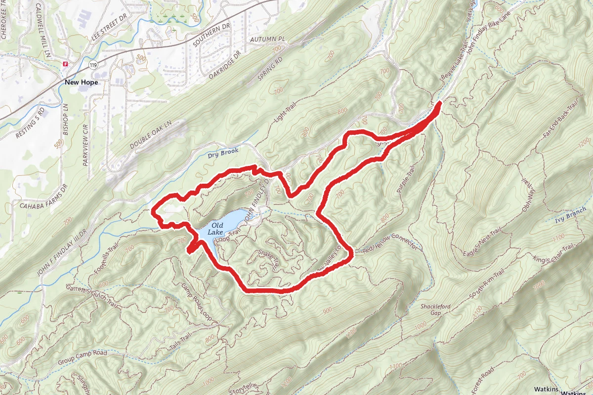 Tranquility Lake Loop via White Trail, Foothills Trail, and Cat Dog Snake