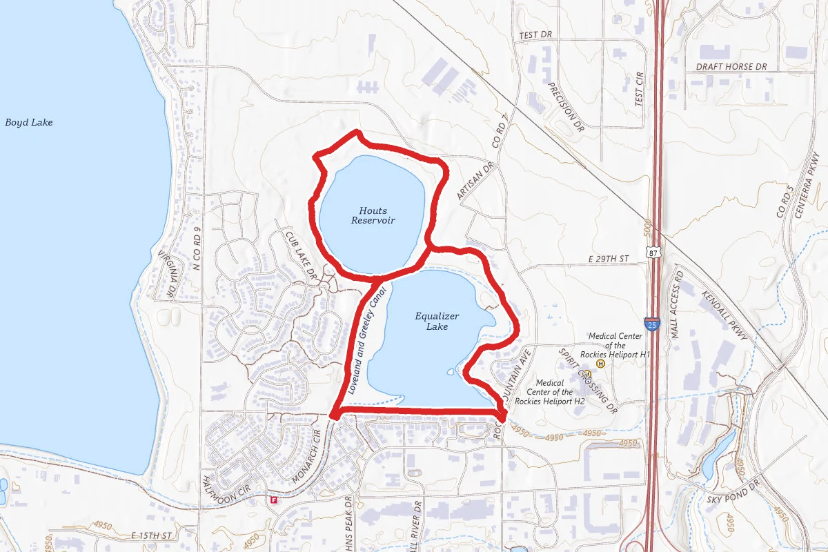Houts Reservoir and Equalizer Lakeside Trail