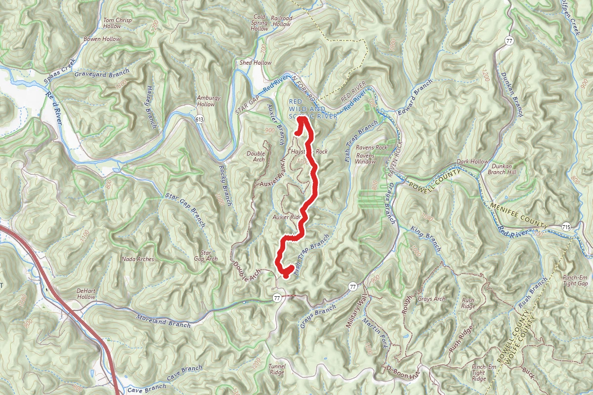 Auxier Ridge Trail to Courthouse Rock