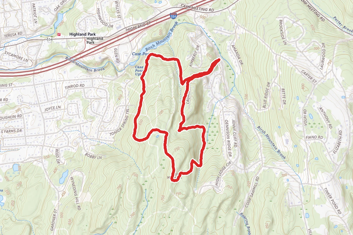 Case Mountain Loop via Birch Mountain Rd Entrance