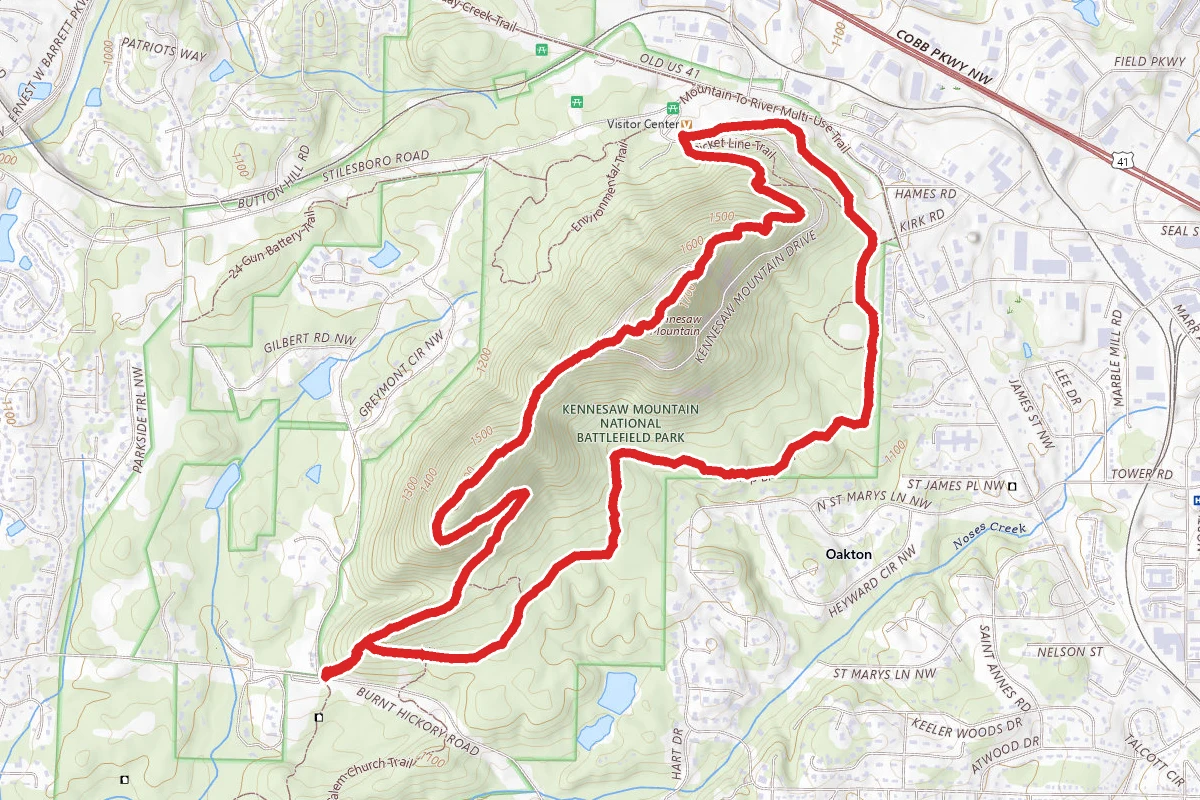 Pigeon Hill to East and West Loop Trail