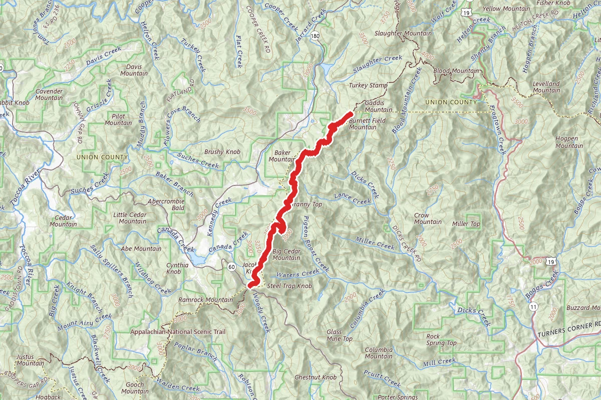 Woody Gap to Jarrard Gap