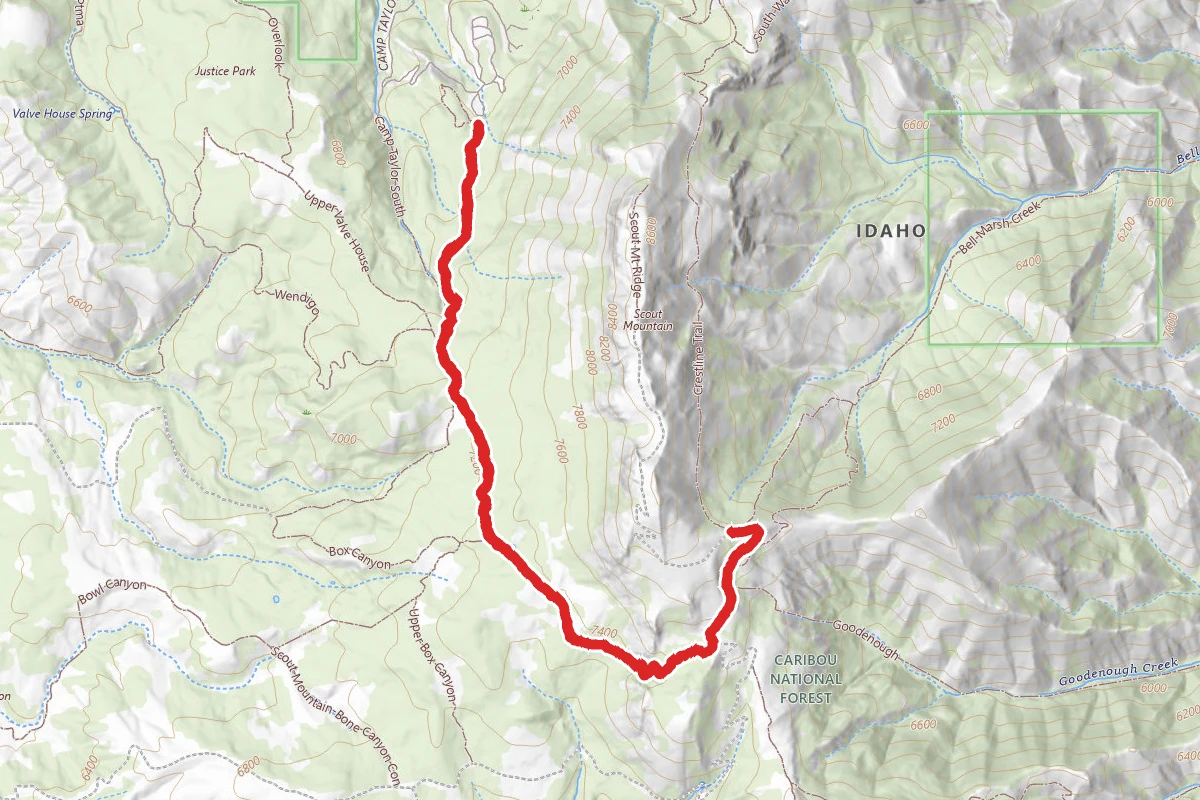 Scout Mountain and East Fork of Mink Creek