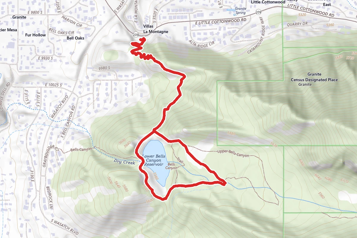 Lower Bells Canyon Reservoir via Larry's Trail
