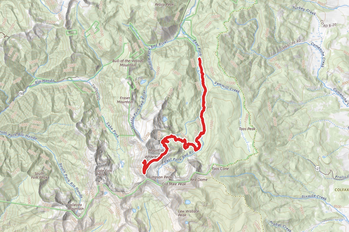Wheeler Peak via East Fork Red River Trail