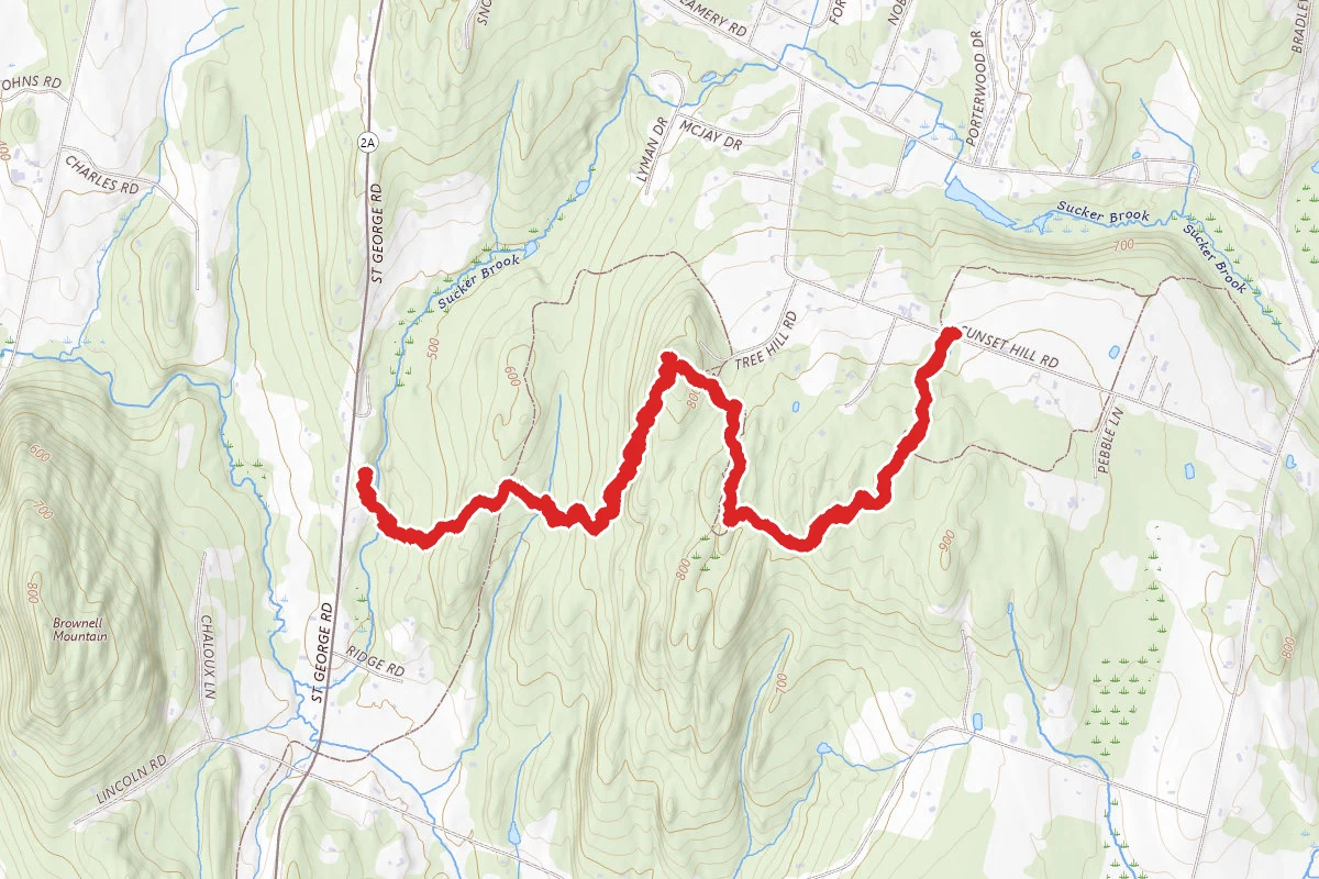 Sucker Brook Hollow and Five Tree Hill Trail