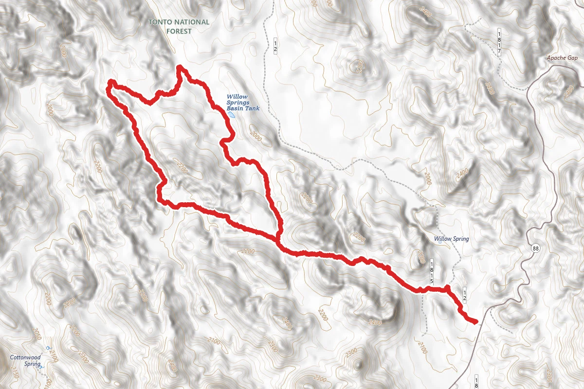 Willow Springs Basin Tank via Bulldog Canyon
