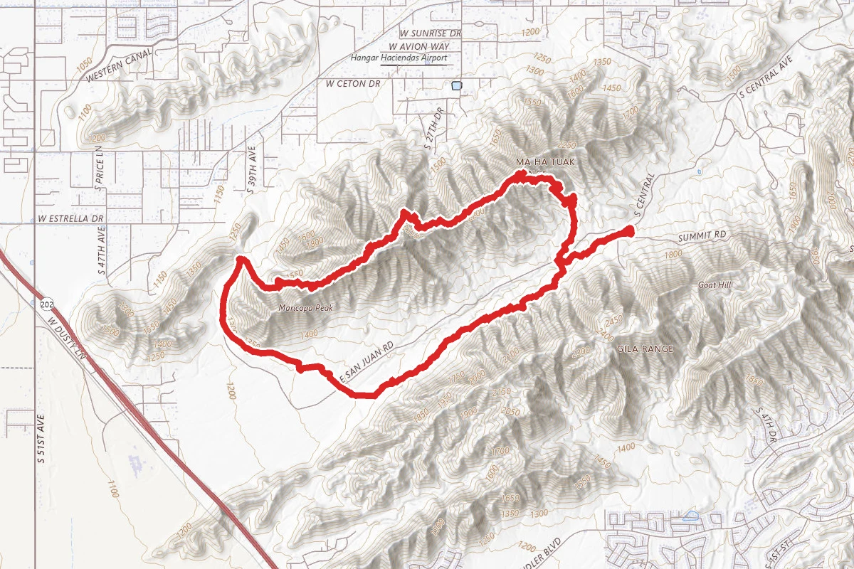 Alta Trail and Bajada Trail Loop from Summit Road