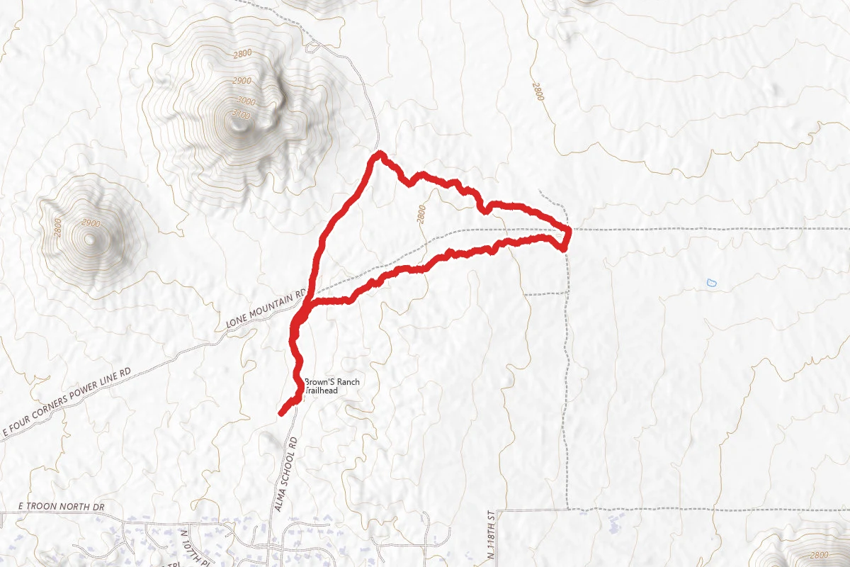 Brown's Ranch Road and Chuckwagon Trail Loop