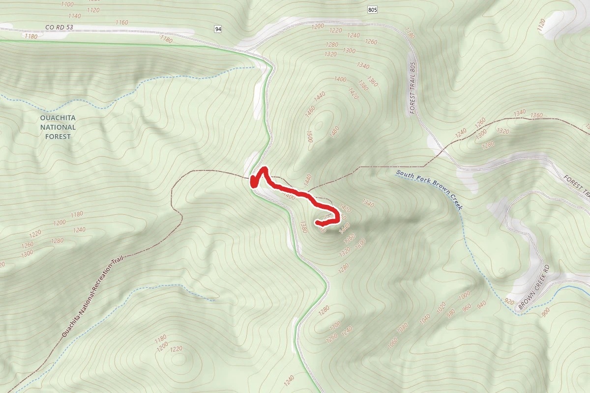 Flatside Pinnacle via Ouachita Trail