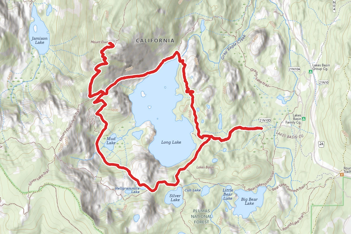 Long Lake and Mount Elwell Loop Trail