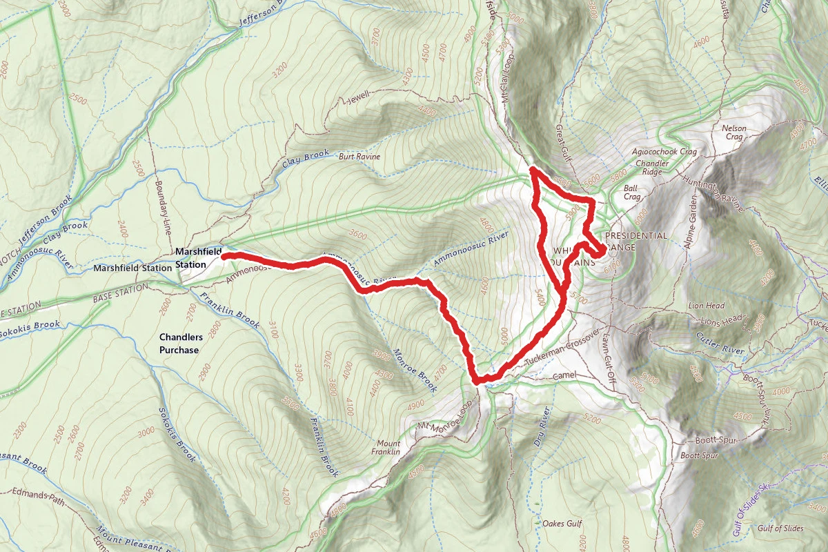 Mount Washington via Ammonoosuc Ravine to Crawford Path