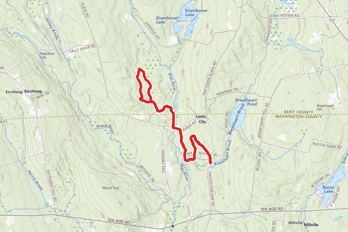 Shelter Trail to Penny Hill Cutoff Trail Loop