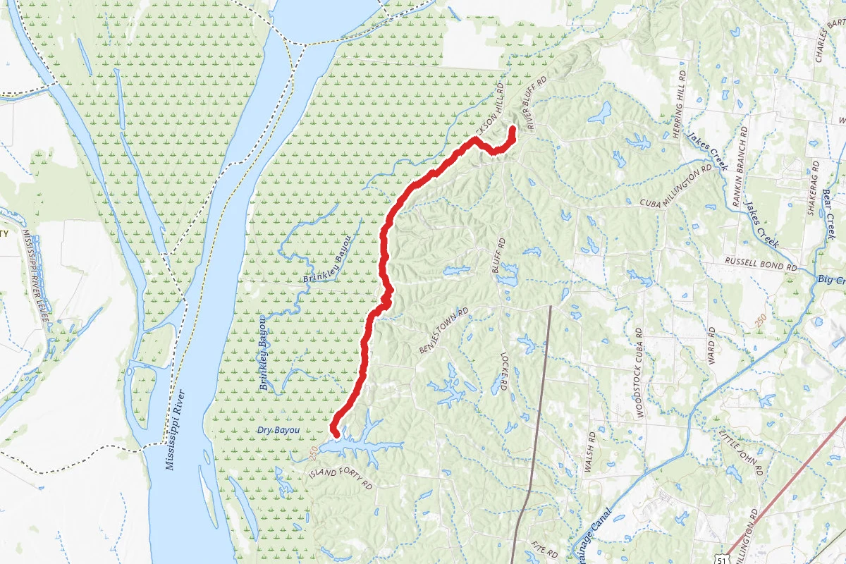 Chickasaw Bluffs and Pioneer Springs Blue Trail