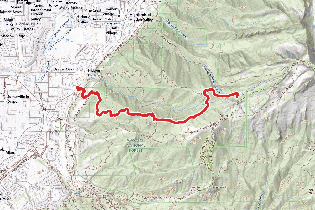 Cherry Canyon to Outlaw Cabin