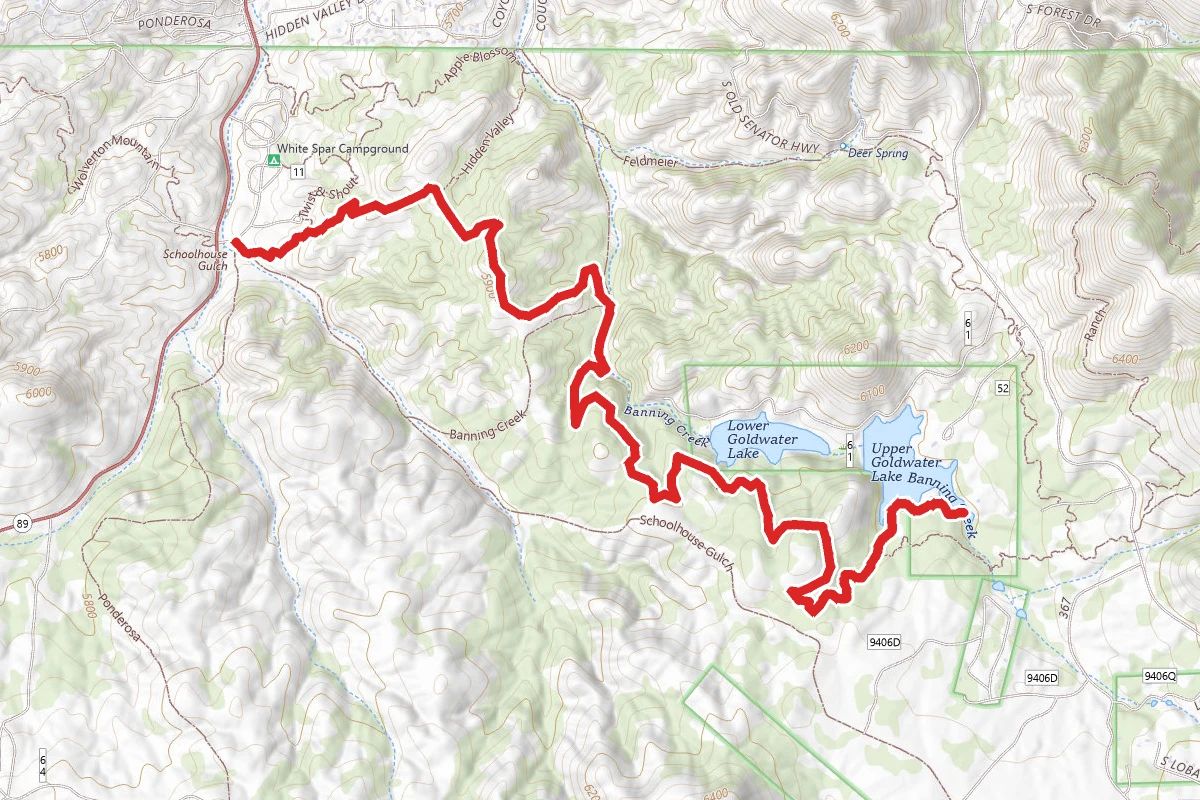 White Spar Camp to Goldwater Lake