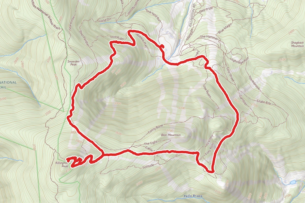 K1 Overflow Lot to Killington Peak
