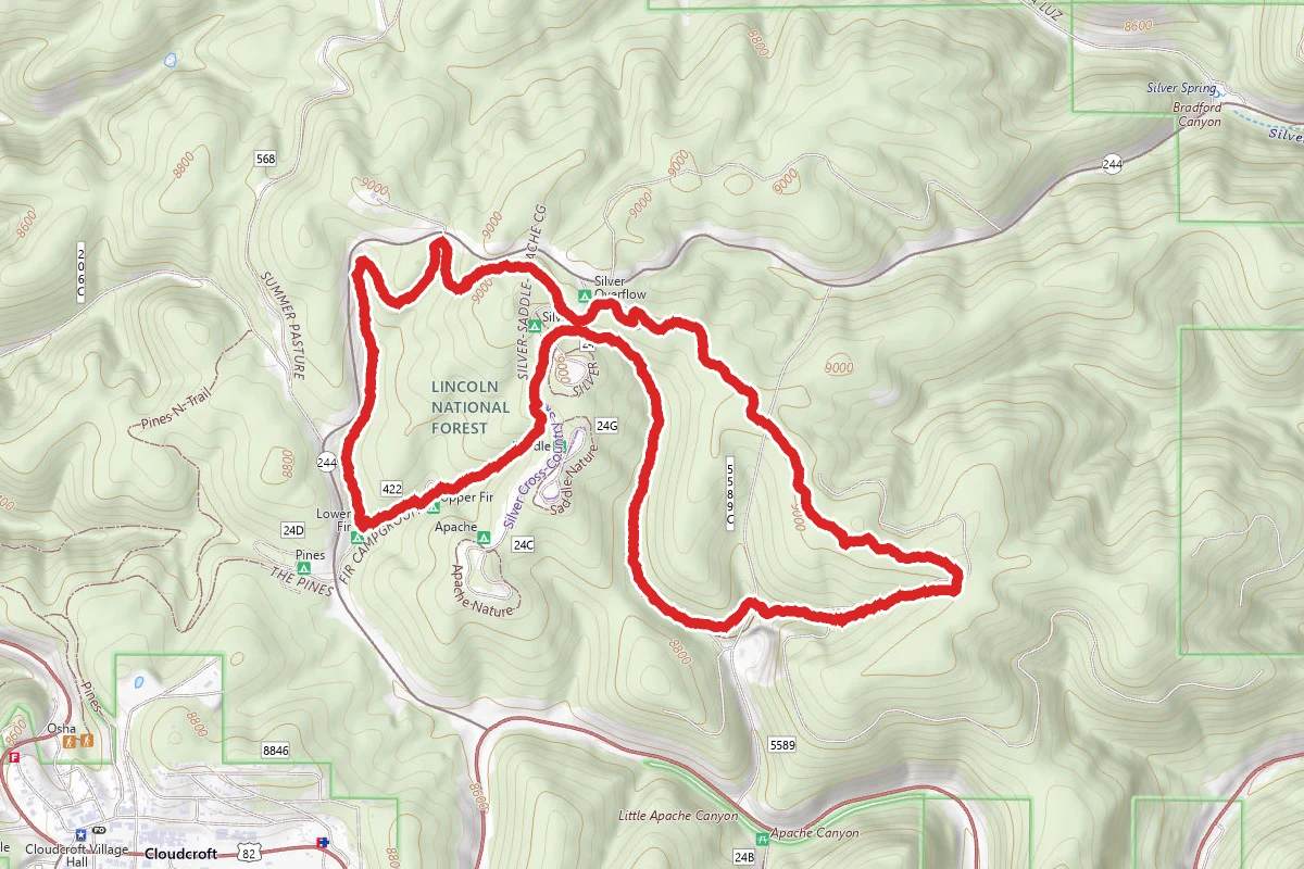 Fir and Little Apache Loop Trail route map