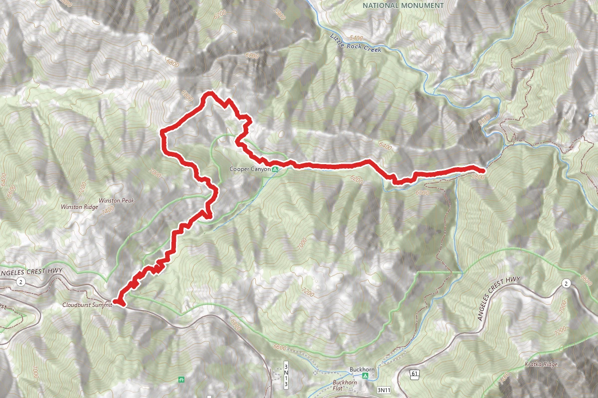 Cooper Canyon via Cloudburst Summit
