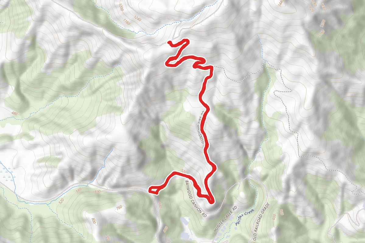 Old Railroad Grade and Sunrise Fire Road