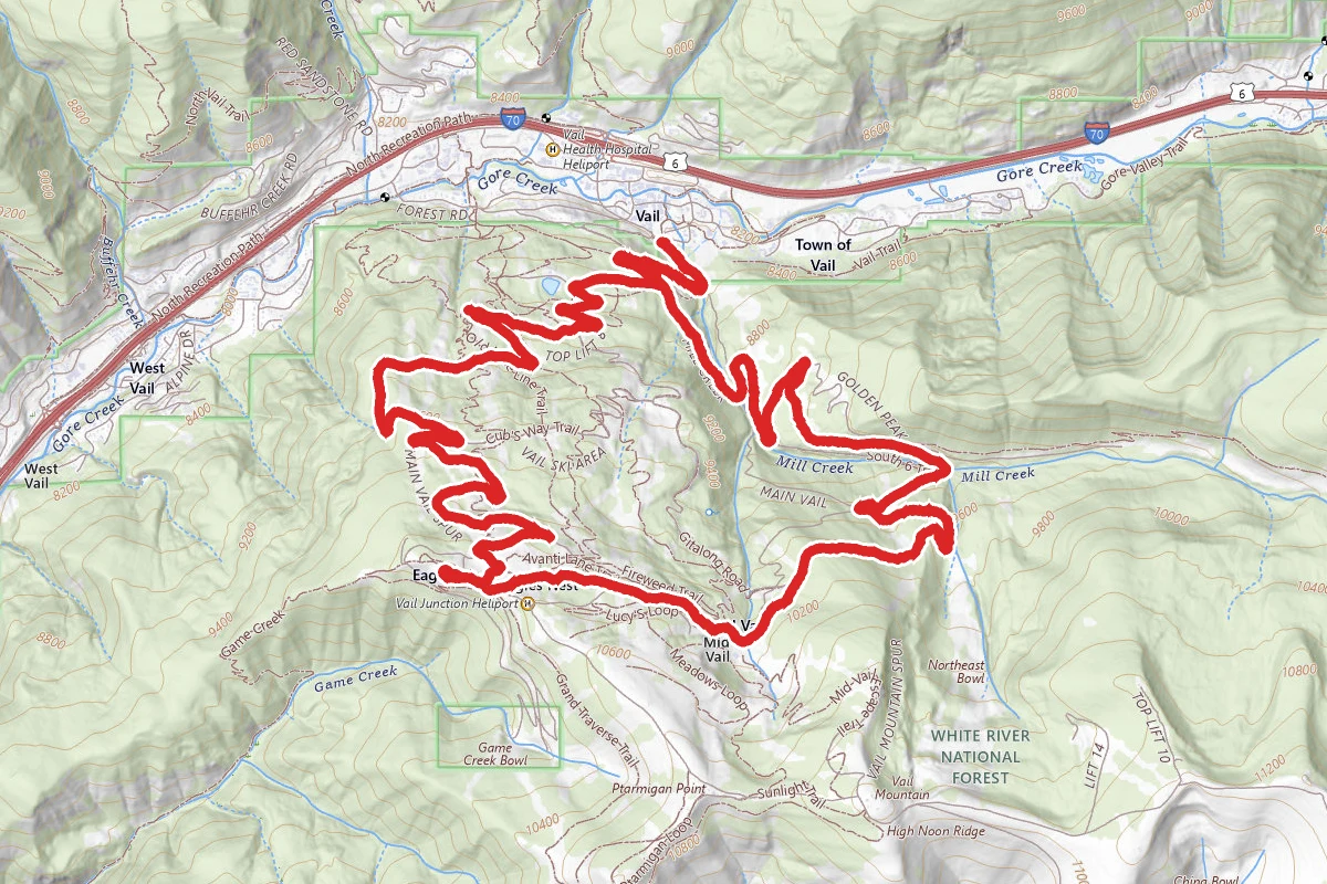 Mill Creek Road and Main Vail- Vail Village Loop