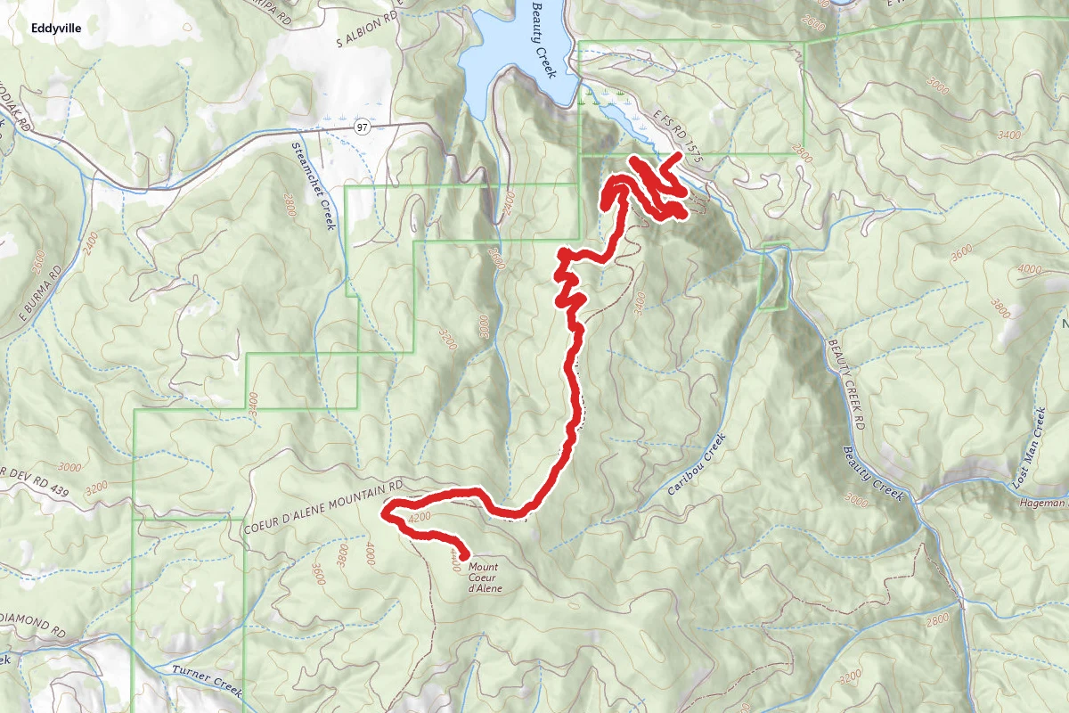 Mount Coeur d'Alene via Caribou Ridge Trail