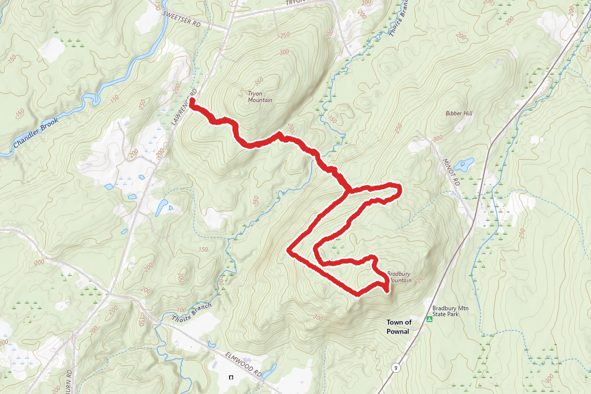 Tryon Mountain to Bradbury Mountain