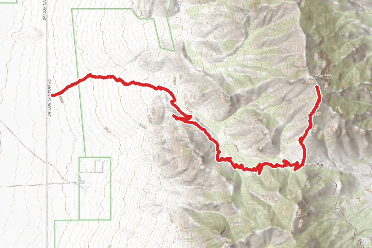 Baylor Peak via Baylor Canyon Pass