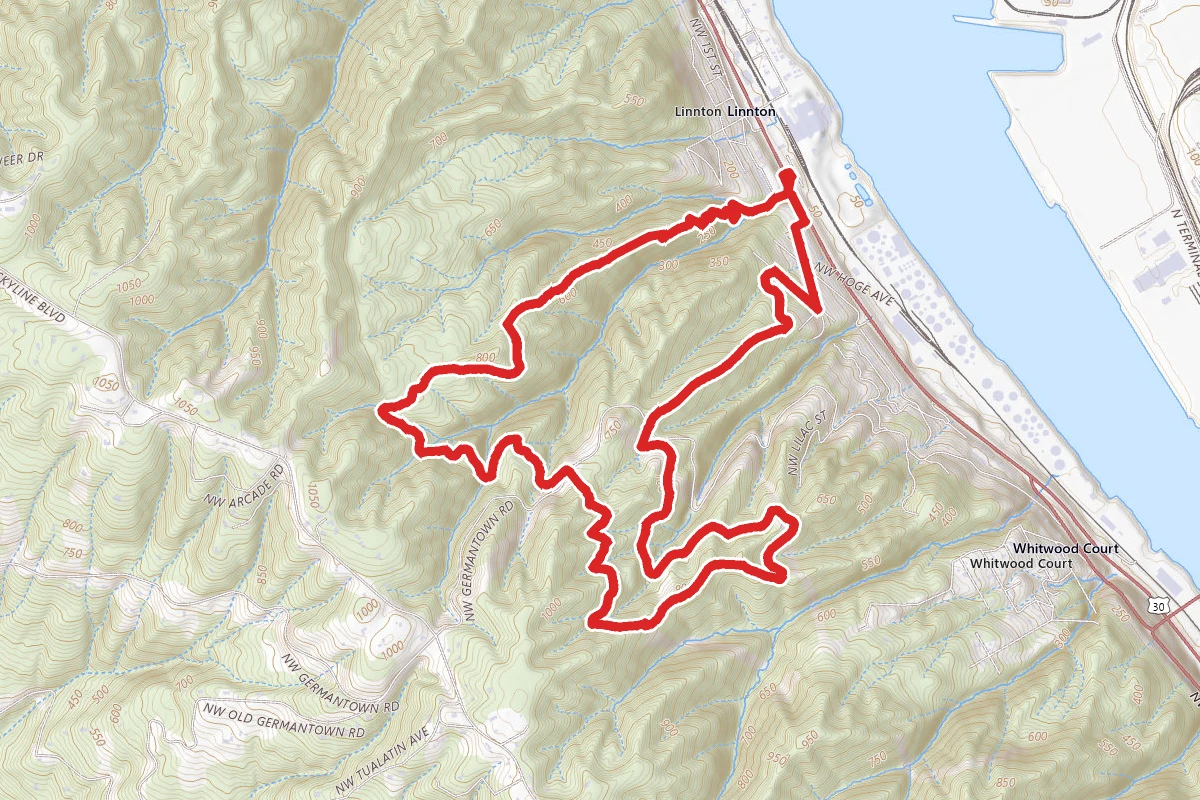 Linnton Park, Keyser, Wildwood and Northeast Firelane Loop