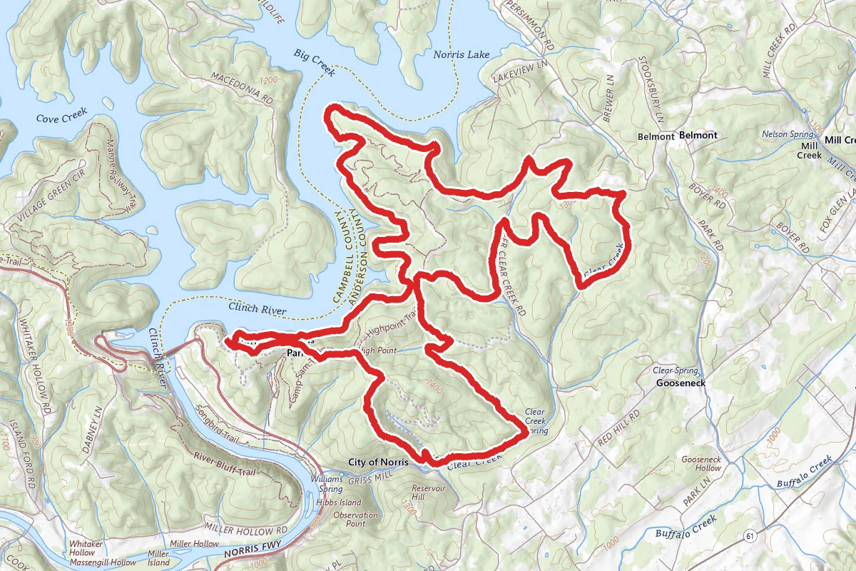 Norris Dam State Park Campground Trail