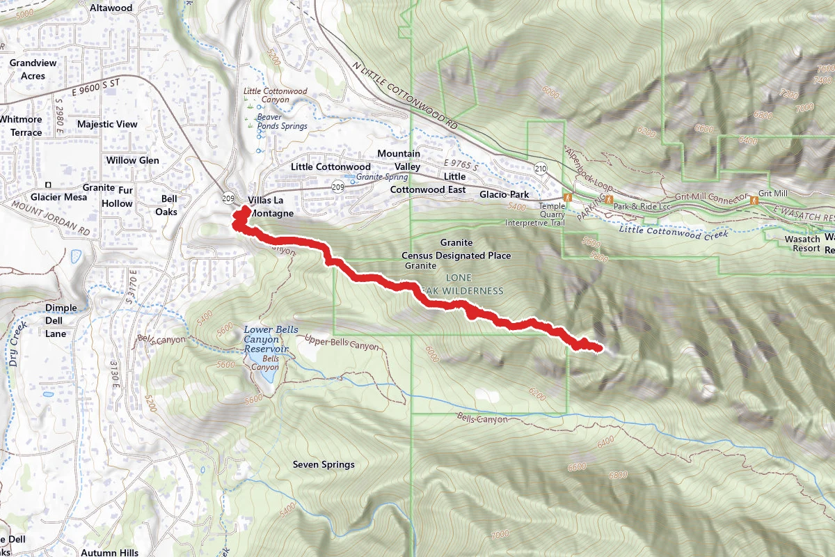 Bells Canyon Trail to Ridgeline Trail