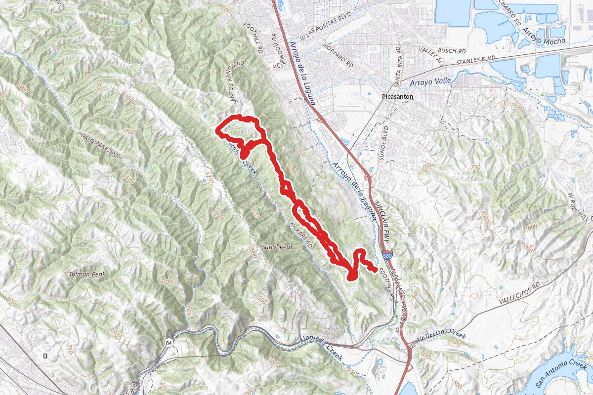 Pleasanton Ridge to Shady Creek to Bay Leaf Trail