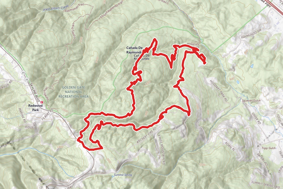 Crystal Springs, Summit, Chinquapin and Dean Loop