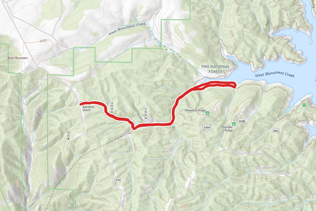 Rampart Reservoir via Rainbow Gulch Trail