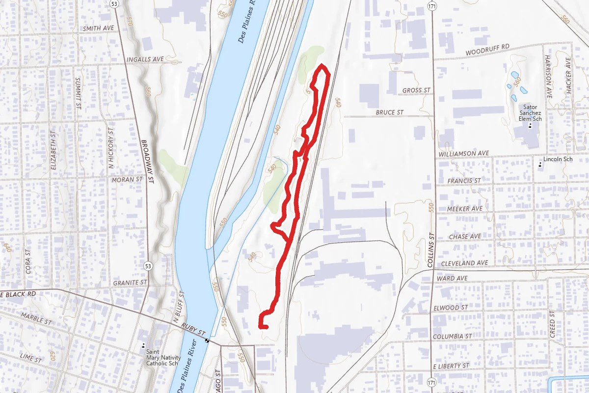 Joliet Iron Works Historic Site Trails Loop