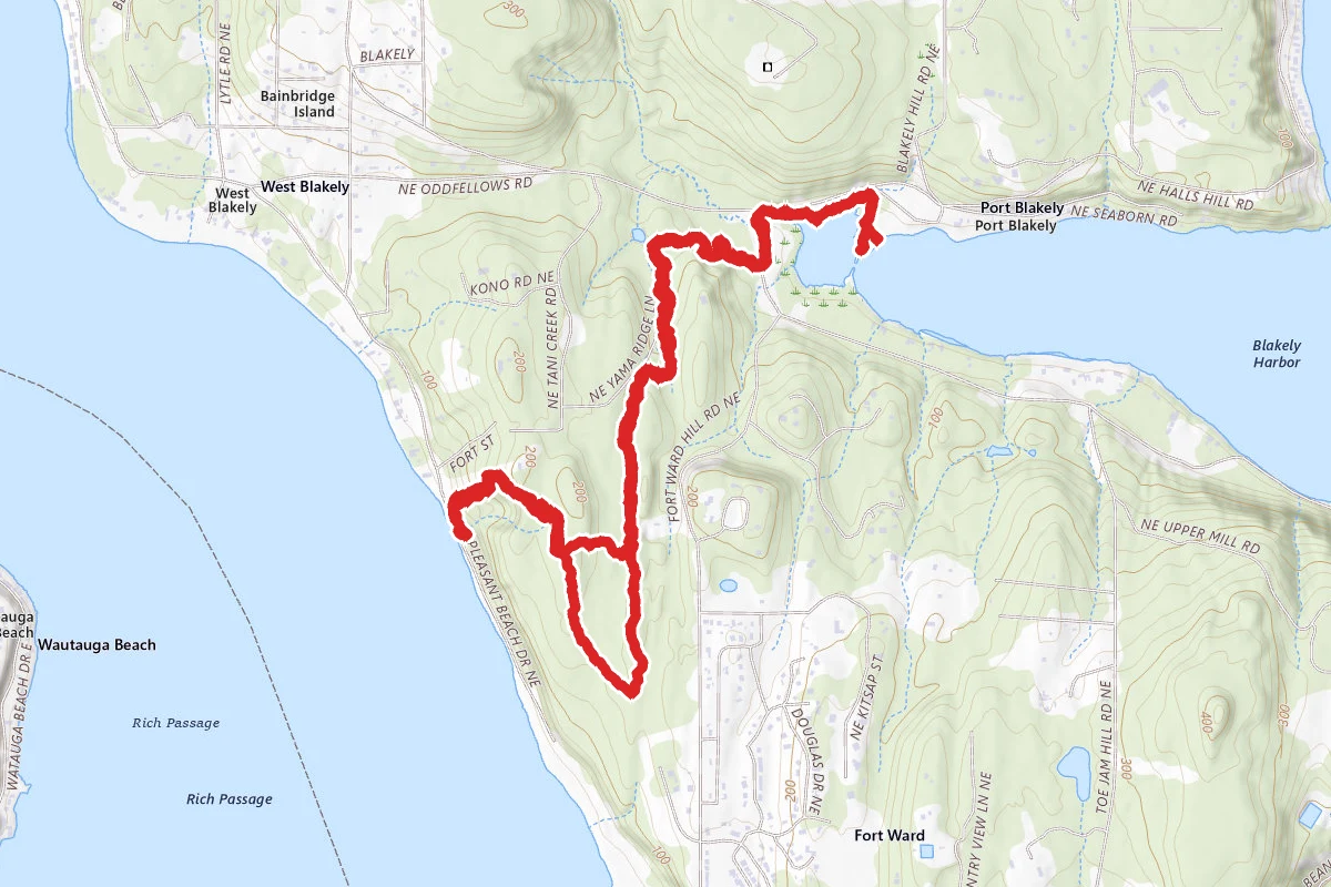 Fort Ward Hill Trail Loop to Blakely Harbor