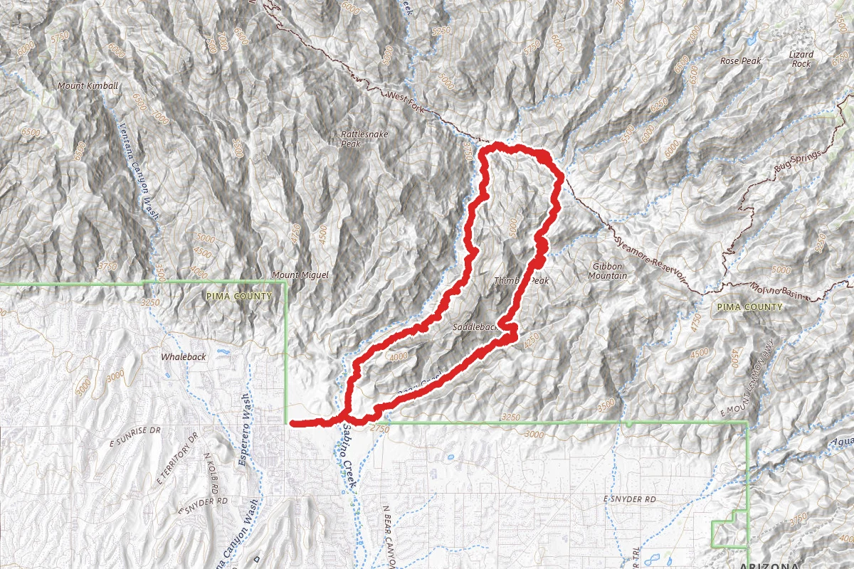 Seven Falls Trail to Phoneline Trail