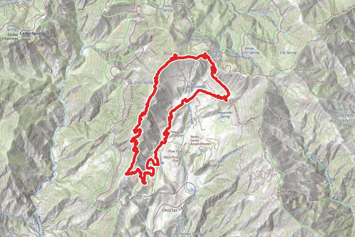 Crystal Lake, Mount Islip, Windy Gap Loop